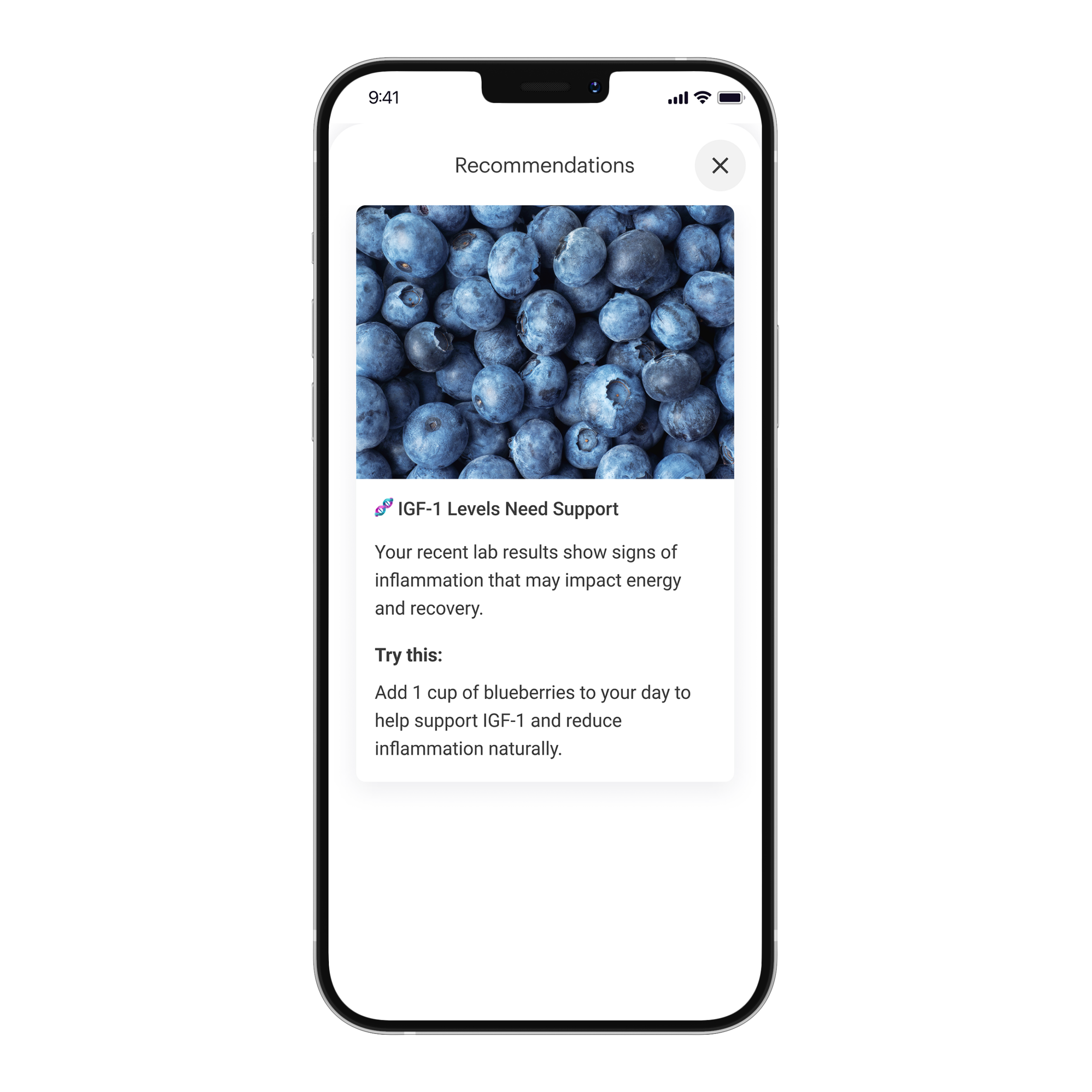 Mobile application giving nutritional recommendations for better health.